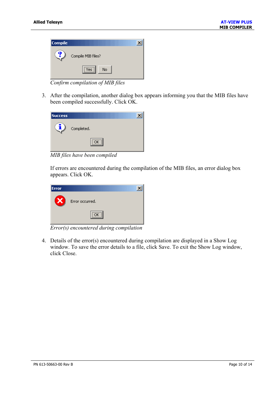 Allied Telesis AT-VIEW PLUS 3.1 MIB COMPILER User Manual | Page 10 / 14