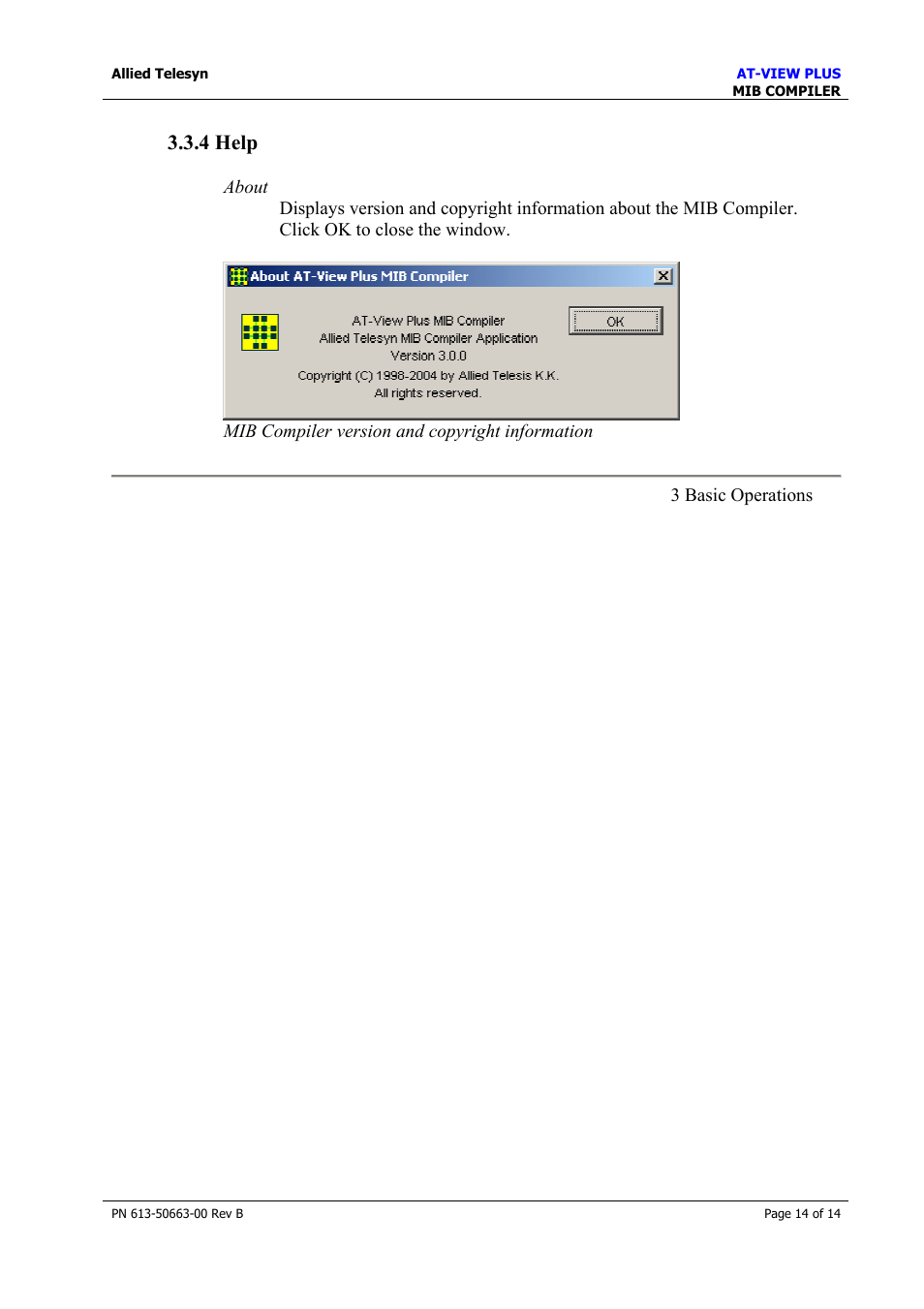 4 help | Allied Telesis AT-VIEW PLUS 3.1 MIB COMPILER User Manual | Page 14 / 14