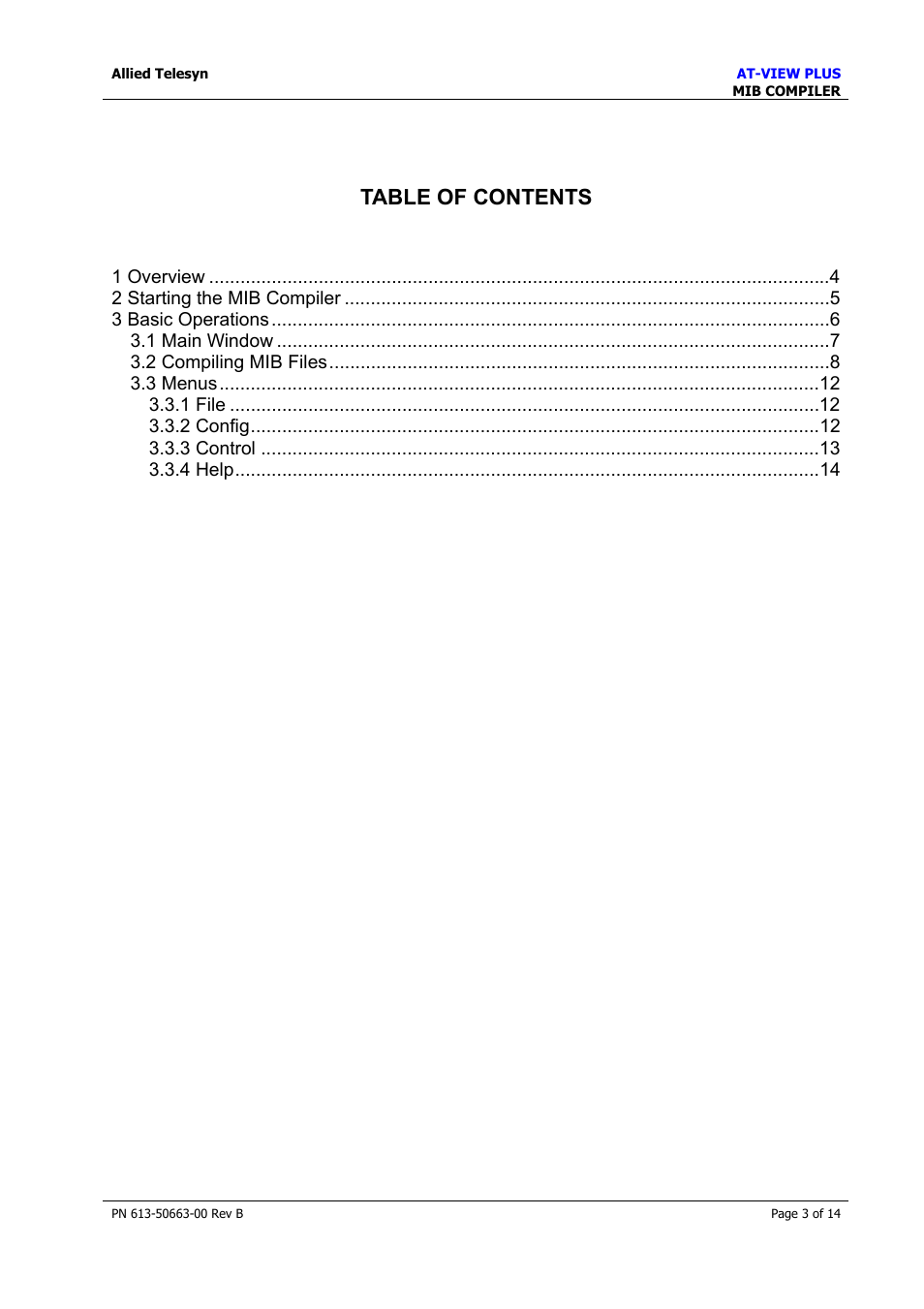 Allied Telesis AT-VIEW PLUS 3.1 MIB COMPILER User Manual | Page 3 / 14