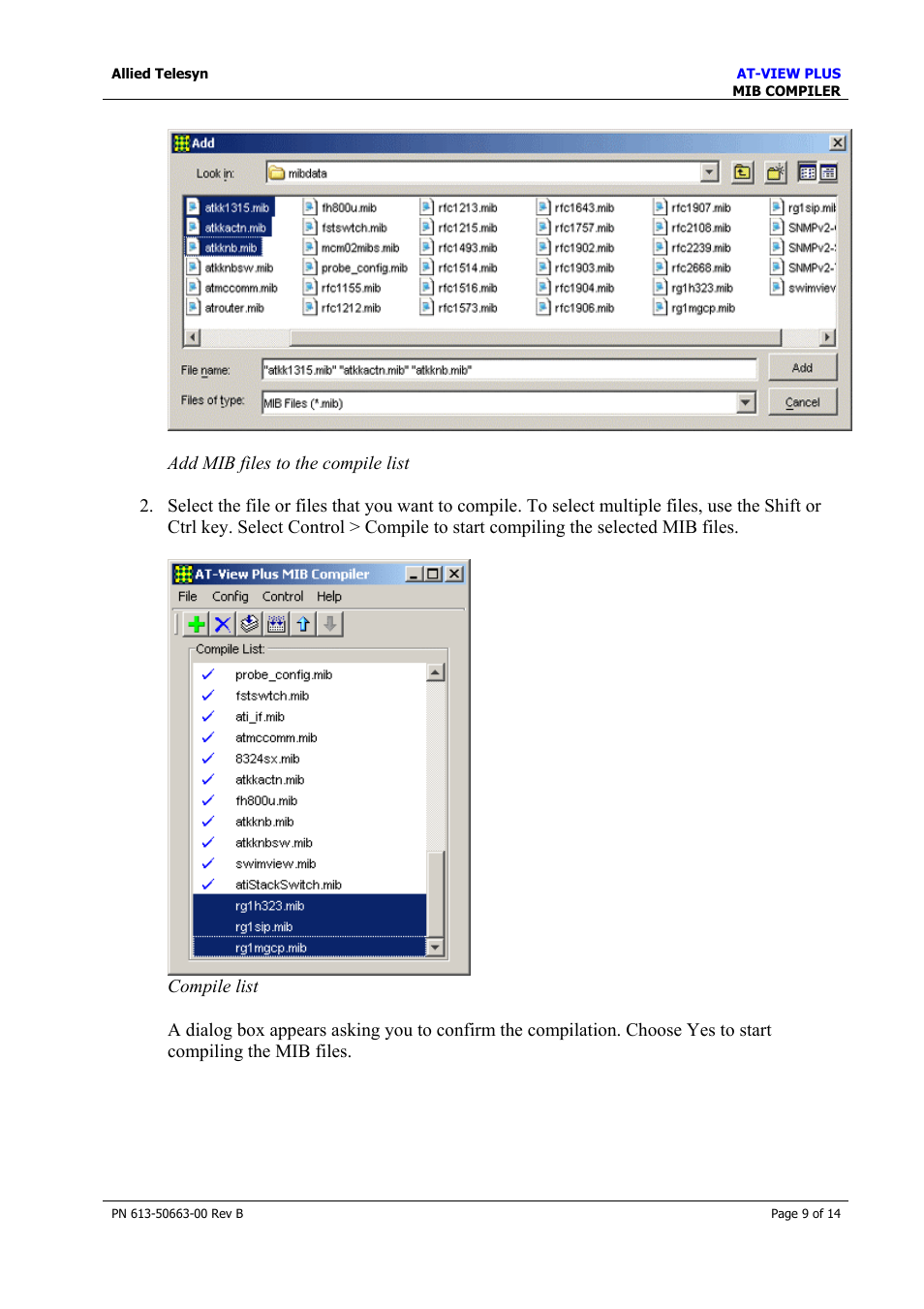 Allied Telesis AT-VIEW PLUS 3.1 MIB COMPILER User Manual | Page 9 / 14