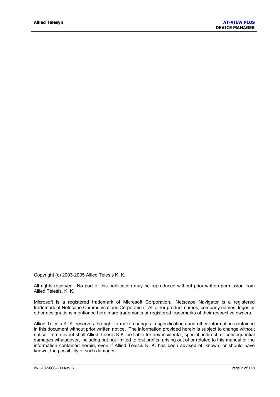 Allied Telesis AT-VIEW PLUS 3.1 DEVICE MANAGER User Manual | Page 2 / 118
