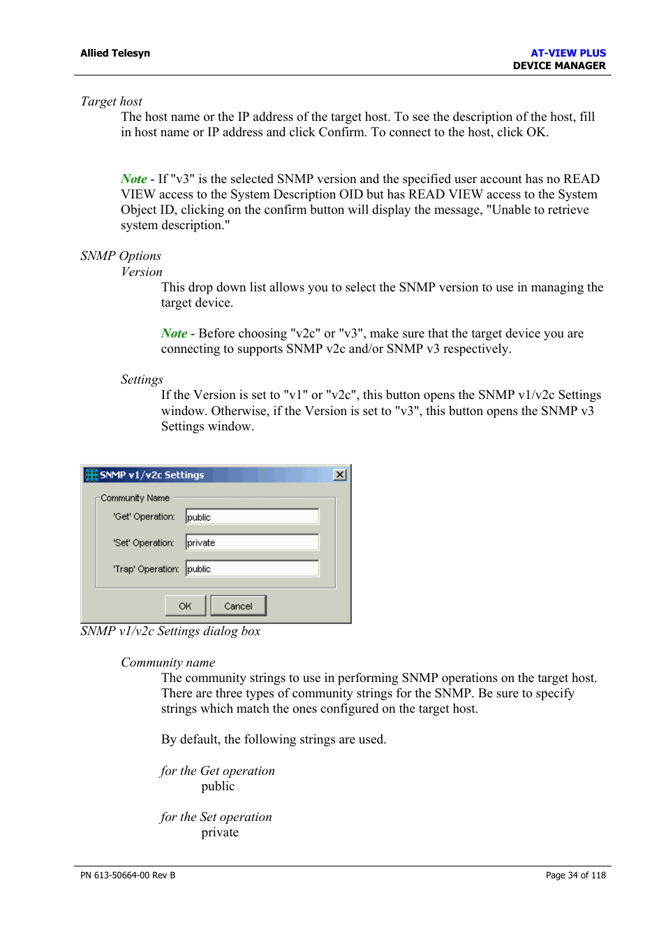 Allied Telesis AT-VIEW PLUS 3.1 DEVICE MANAGER User Manual | Page 34 / 118