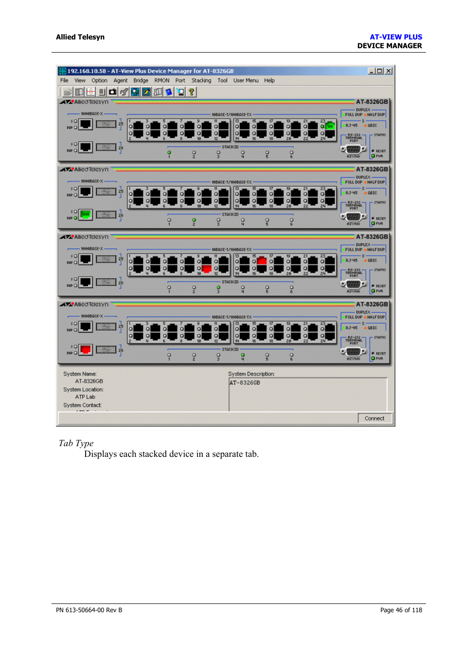 Allied Telesis AT-VIEW PLUS 3.1 DEVICE MANAGER User Manual | Page 46 / 118