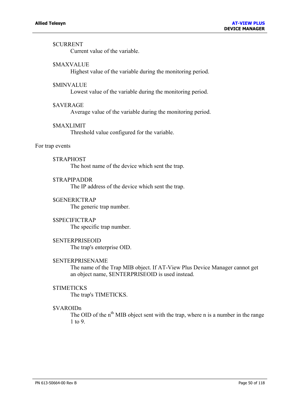 Allied Telesis AT-VIEW PLUS 3.1 DEVICE MANAGER User Manual | Page 50 / 118