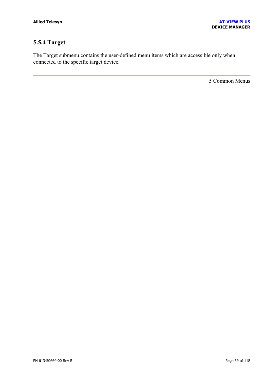 4 target, Help | Allied Telesis AT-VIEW PLUS 3.1 DEVICE MANAGER User Manual | Page 59 / 118
