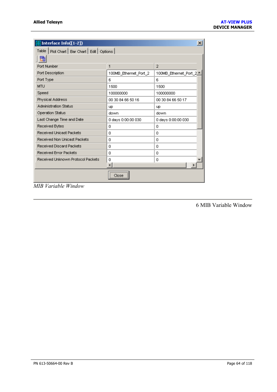 Table tab | Allied Telesis AT-VIEW PLUS 3.1 DEVICE MANAGER User Manual | Page 64 / 118