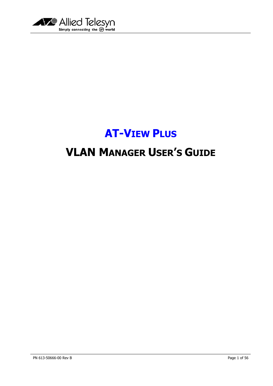 Allied Telesis AT-VIEW PLUS 3.1 VLAN MANAGER User Manual | 56 pages