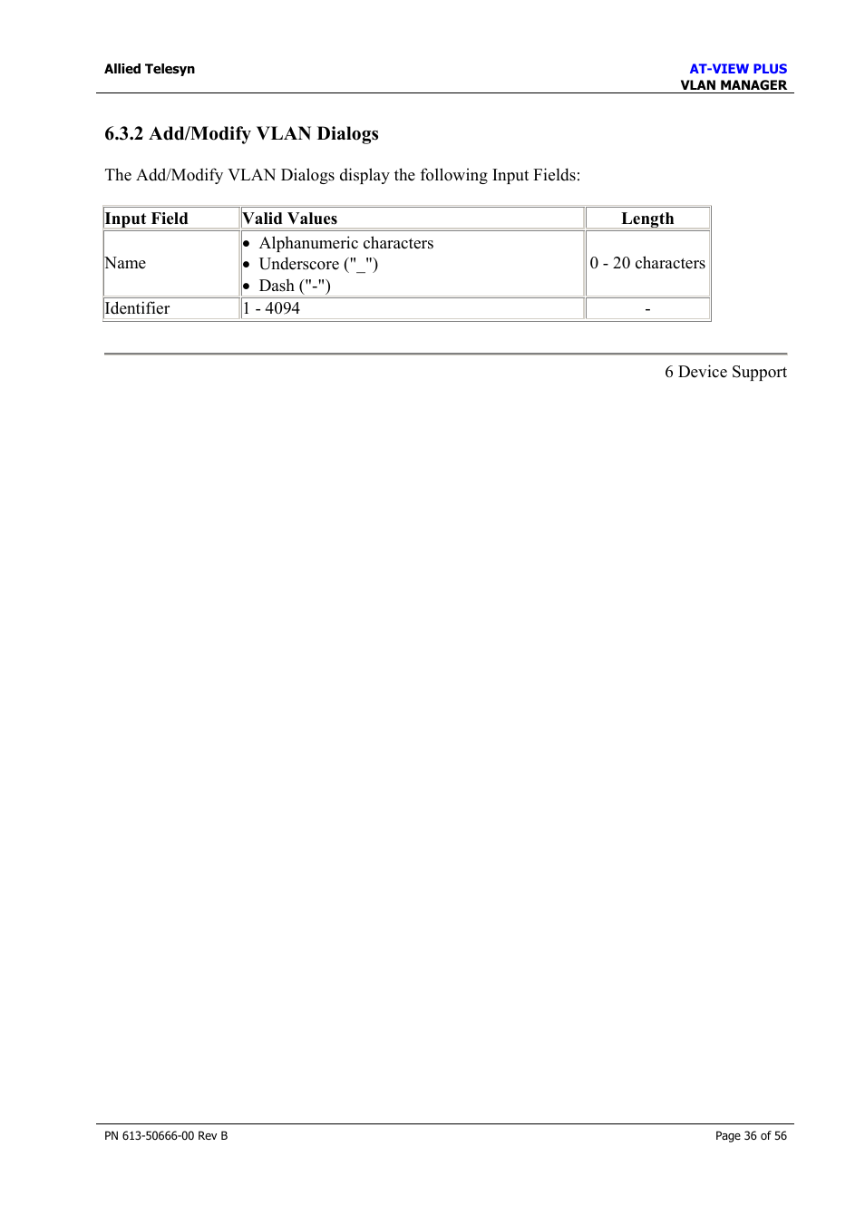 2 add/modify vlan dialogs, At-8324 | Allied Telesis AT-VIEW PLUS 3.1 VLAN MANAGER User Manual | Page 36 / 56