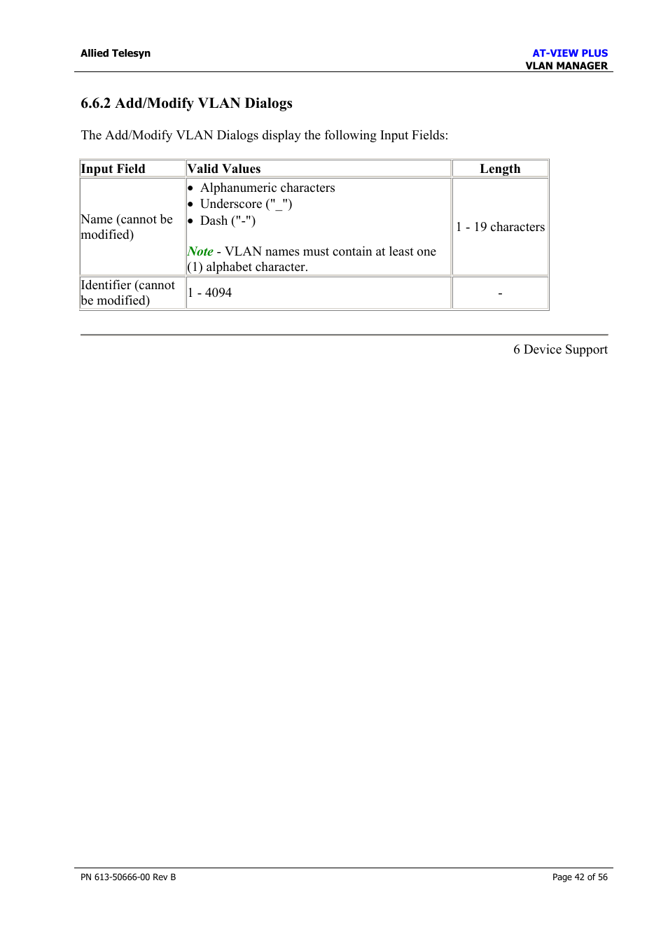 2 add/modify vlan dialogs, At-8500 series | Allied Telesis AT-VIEW PLUS 3.1 VLAN MANAGER User Manual | Page 42 / 56