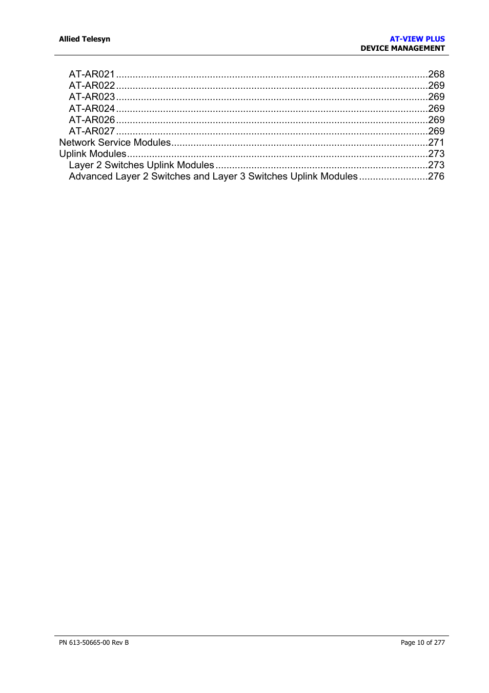 Allied Telesis AT-VIEW PLUS 3.1 DEVICE MANAGEMENT User Manual | Page 10 / 277