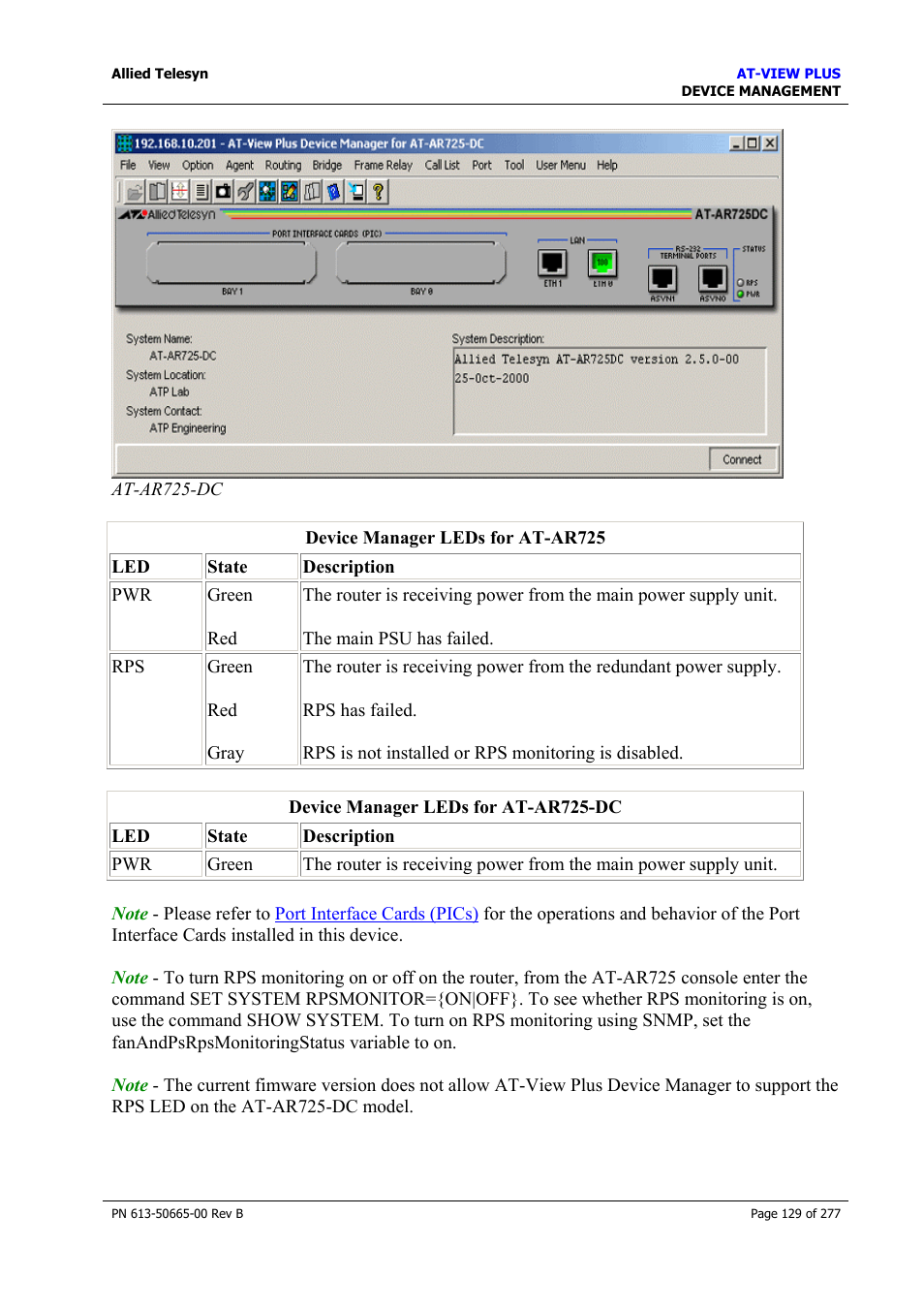 Agent menu | Allied Telesis AT-VIEW PLUS 3.1 DEVICE MANAGEMENT User Manual | Page 129 / 277