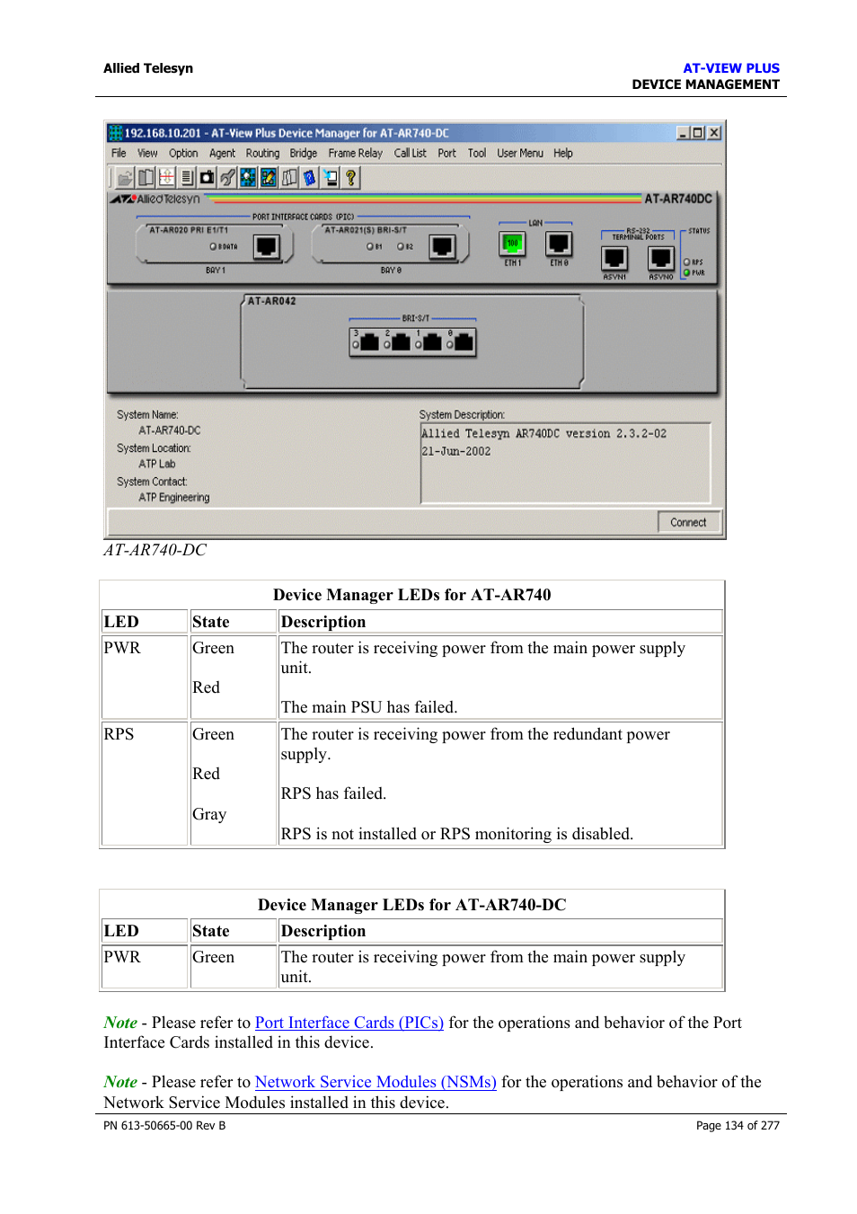 Allied Telesis AT-VIEW PLUS 3.1 DEVICE MANAGEMENT User Manual | Page 134 / 277