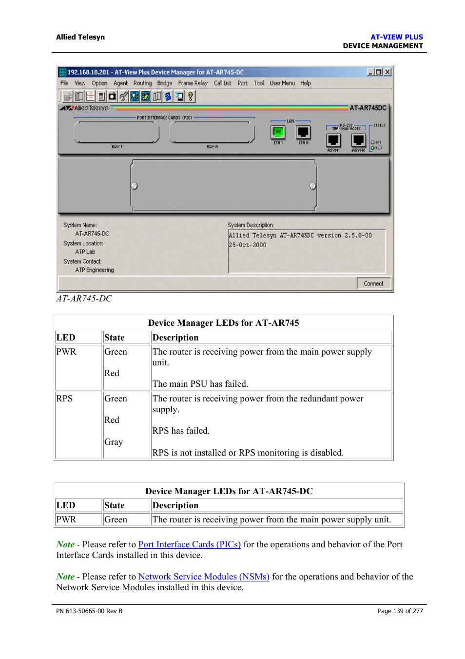 Allied Telesis AT-VIEW PLUS 3.1 DEVICE MANAGEMENT User Manual | Page 139 / 277