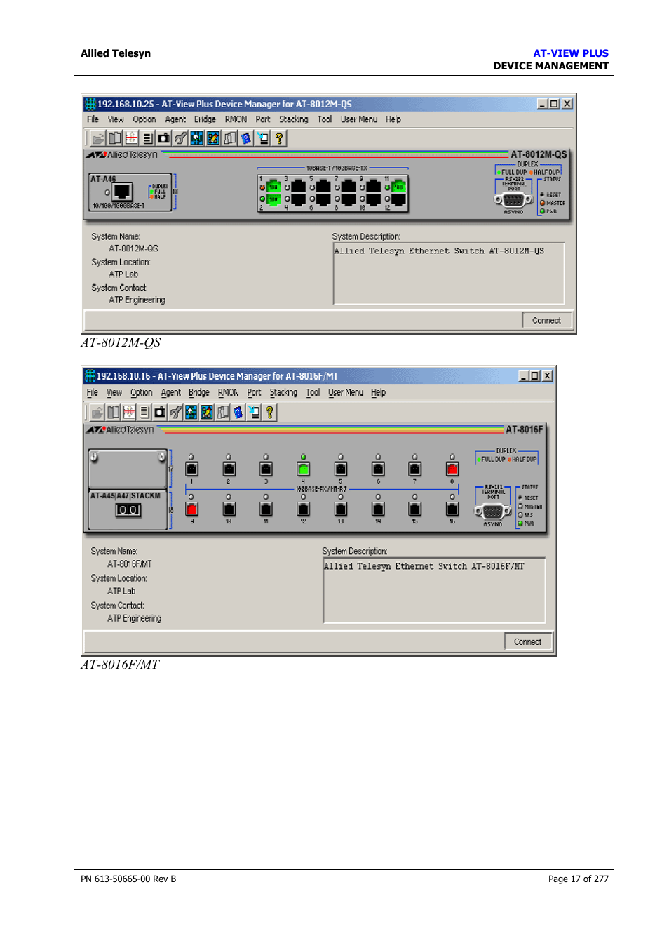 Allied Telesis AT-VIEW PLUS 3.1 DEVICE MANAGEMENT User Manual | Page 17 / 277