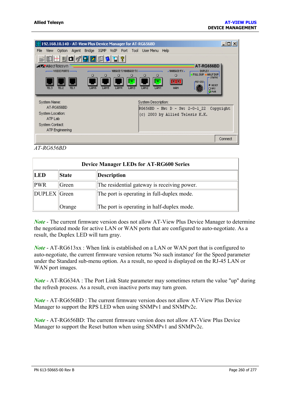 Agent menu | Allied Telesis AT-VIEW PLUS 3.1 DEVICE MANAGEMENT User Manual | Page 260 / 277