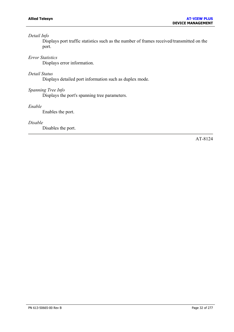 Allied Telesis AT-VIEW PLUS 3.1 DEVICE MANAGEMENT User Manual | Page 32 / 277