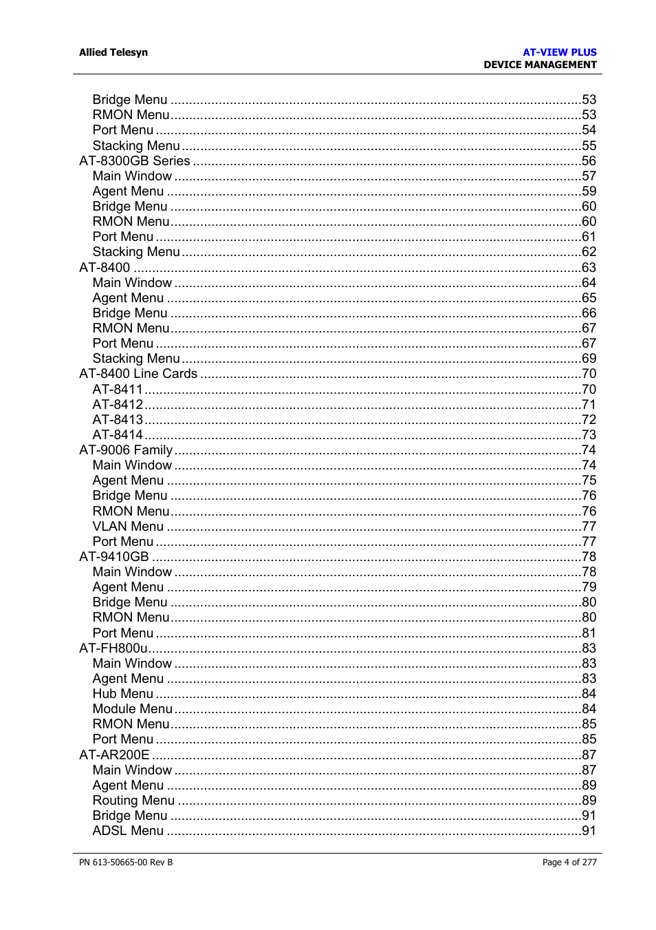 Allied Telesis AT-VIEW PLUS 3.1 DEVICE MANAGEMENT User Manual | Page 4 / 277