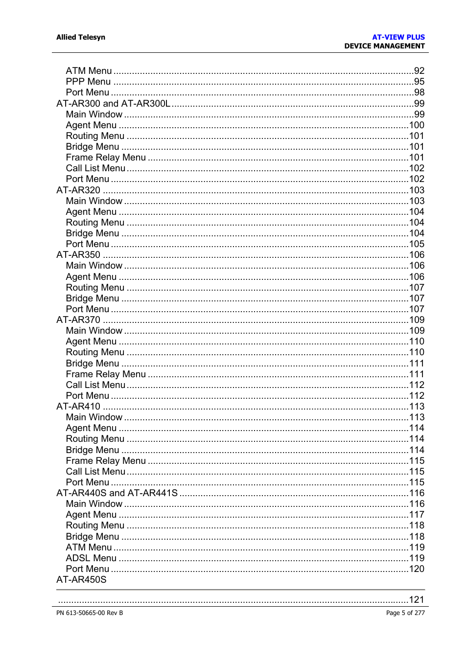 Allied Telesis AT-VIEW PLUS 3.1 DEVICE MANAGEMENT User Manual | Page 5 / 277