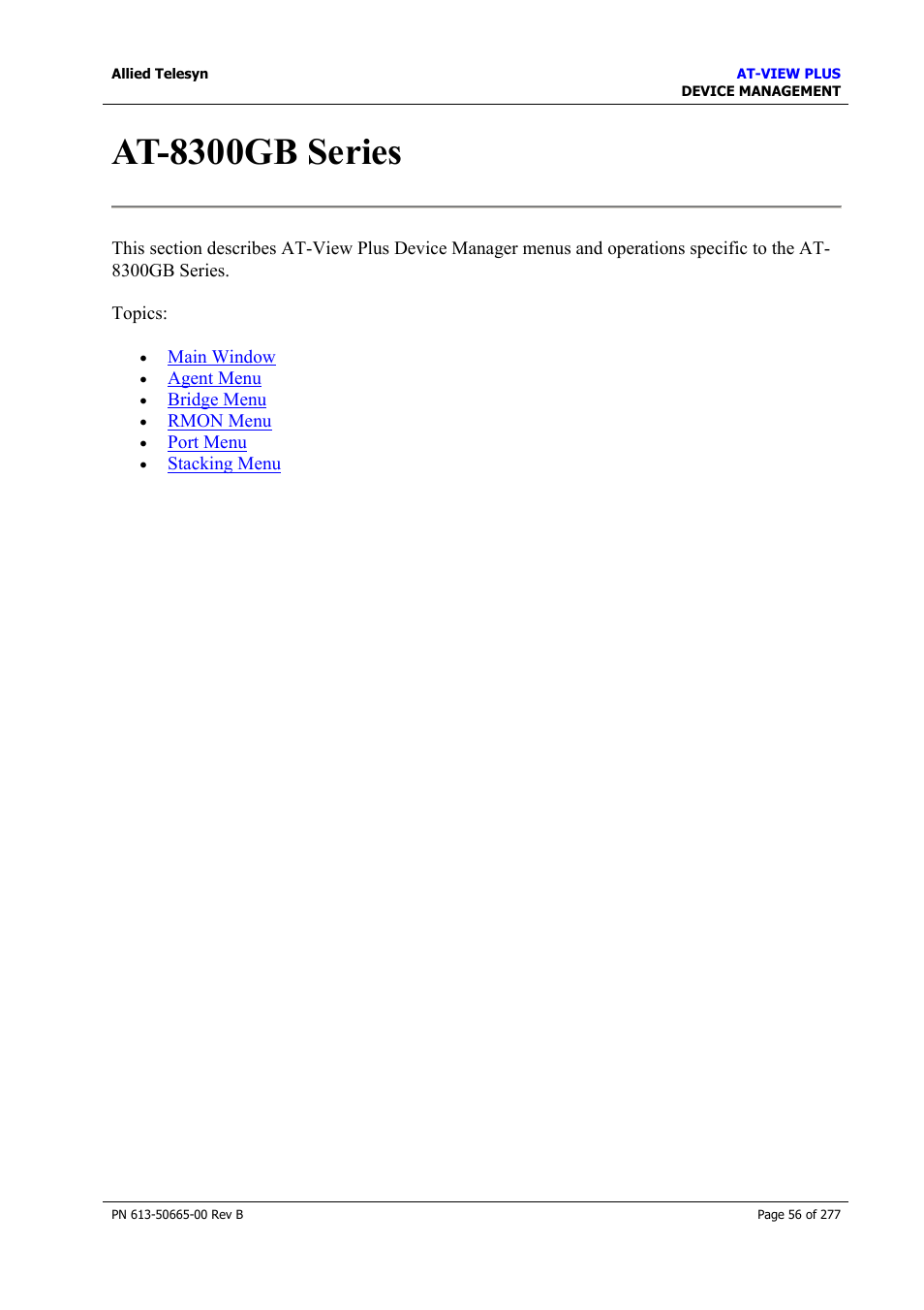 At-8300gb series | Allied Telesis AT-VIEW PLUS 3.1 DEVICE MANAGEMENT User Manual | Page 56 / 277