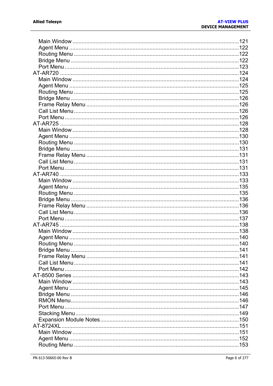 Allied Telesis AT-VIEW PLUS 3.1 DEVICE MANAGEMENT User Manual | Page 6 / 277