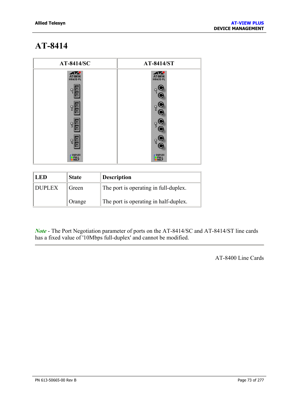 At-8414 | Allied Telesis AT-VIEW PLUS 3.1 DEVICE MANAGEMENT User Manual | Page 73 / 277