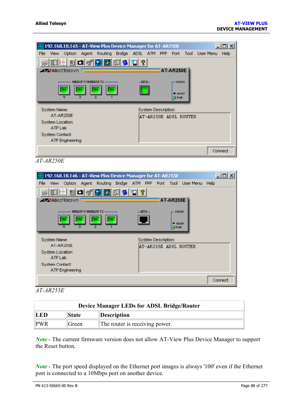 Allied Telesis AT-VIEW PLUS 3.1 DEVICE MANAGEMENT User Manual | Page 88 / 277