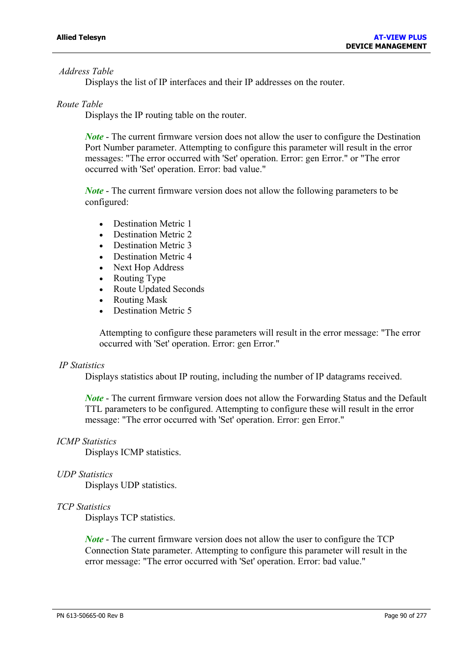 Bridge menu | Allied Telesis AT-VIEW PLUS 3.1 DEVICE MANAGEMENT User Manual | Page 90 / 277