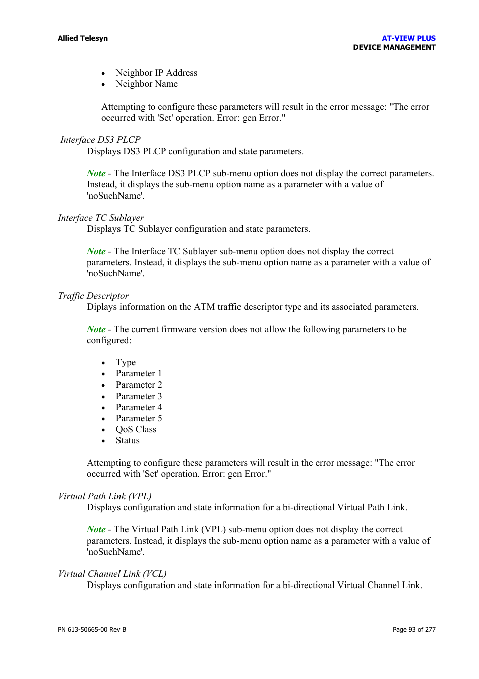 Allied Telesis AT-VIEW PLUS 3.1 DEVICE MANAGEMENT User Manual | Page 93 / 277