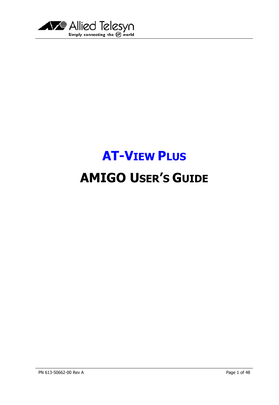 Allied Telesis AT-VIEW PLUS 3.1 AMIGO User Manual | 48 pages