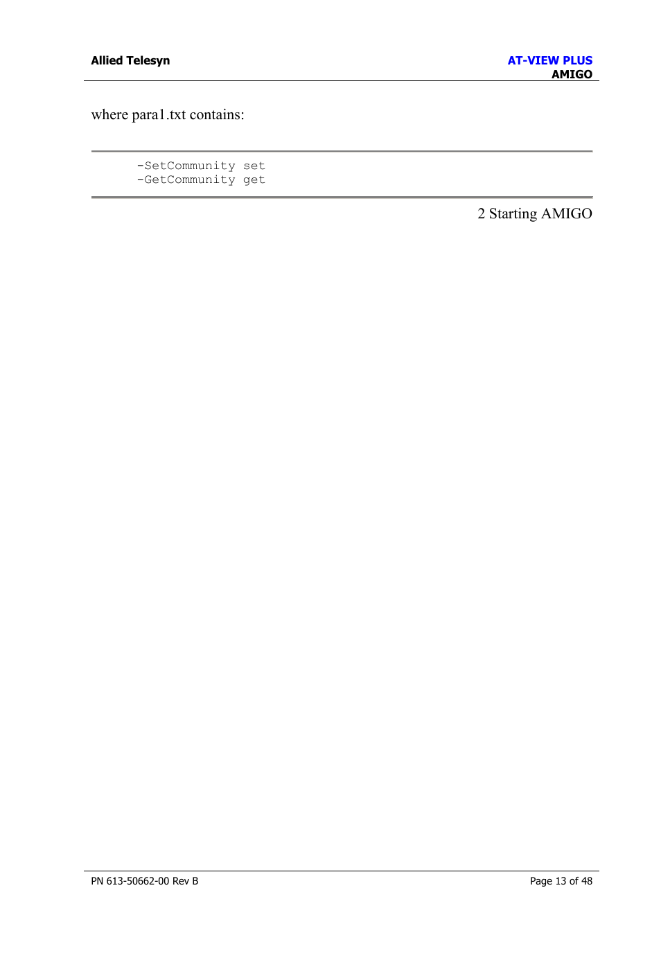 Allied Telesis AT-VIEW PLUS 3.1 AMIGO User Manual | Page 13 / 48