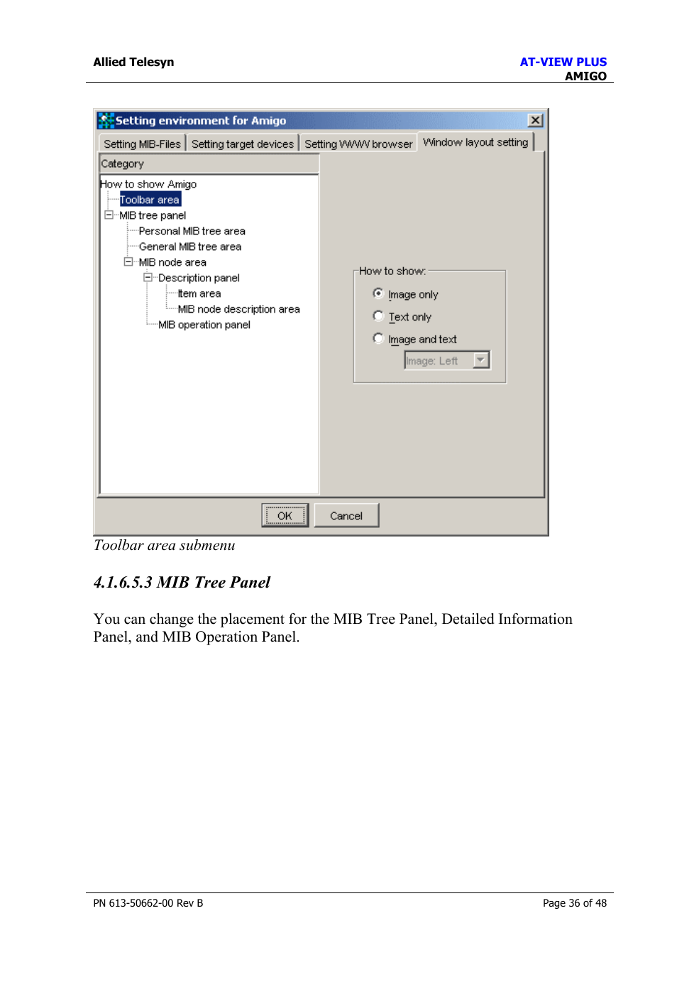 3 mib tree panel | Allied Telesis AT-VIEW PLUS 3.1 AMIGO User Manual | Page 36 / 48