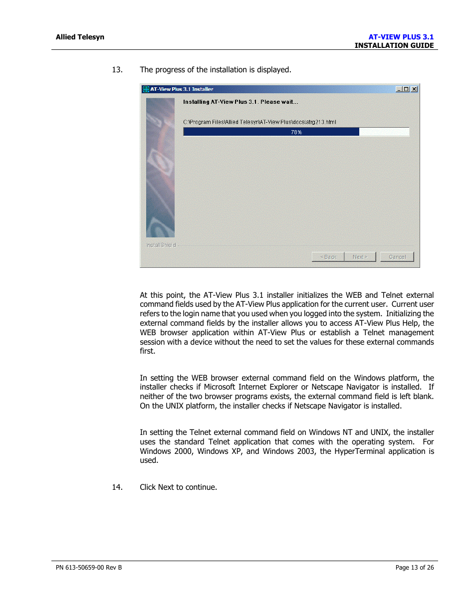 Allied Telesis AT-VIEW PLUS 3.1 INSTALLATION User Manual | Page 13 / 26