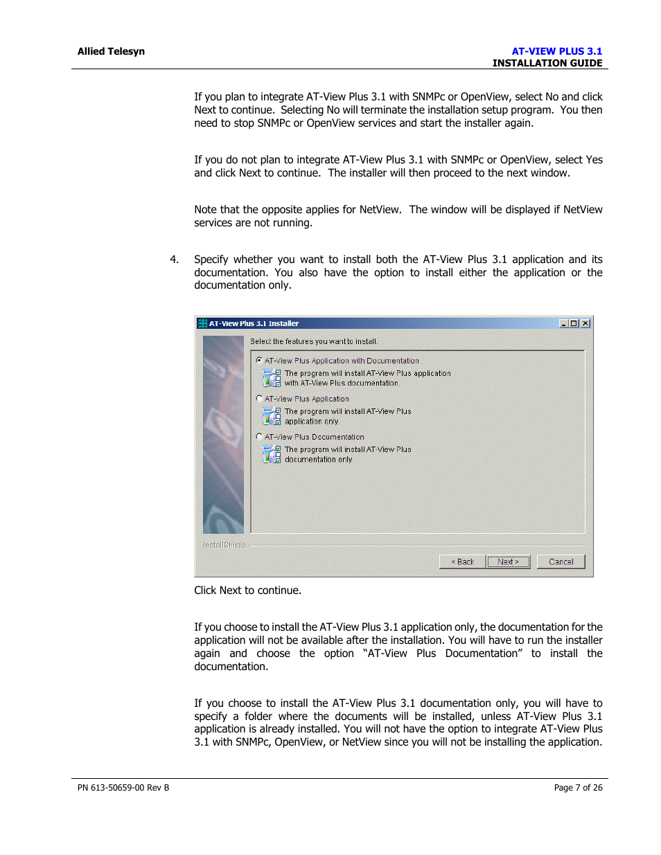 Allied Telesis AT-VIEW PLUS 3.1 INSTALLATION User Manual | Page 7 / 26