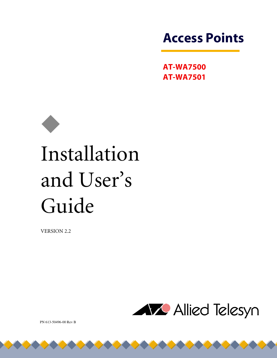 Allied Telesis AT-WA7501 User Manual | 352 pages