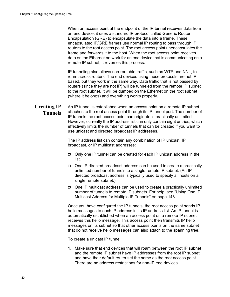 Creating ip tunnels | Allied Telesis AT-WA7501 User Manual | Page 142 / 352