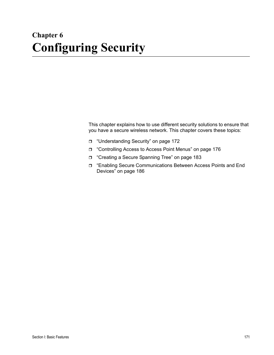 Chapter 6, Configuring security | Allied Telesis AT-WA7501 User Manual | Page 171 / 352
