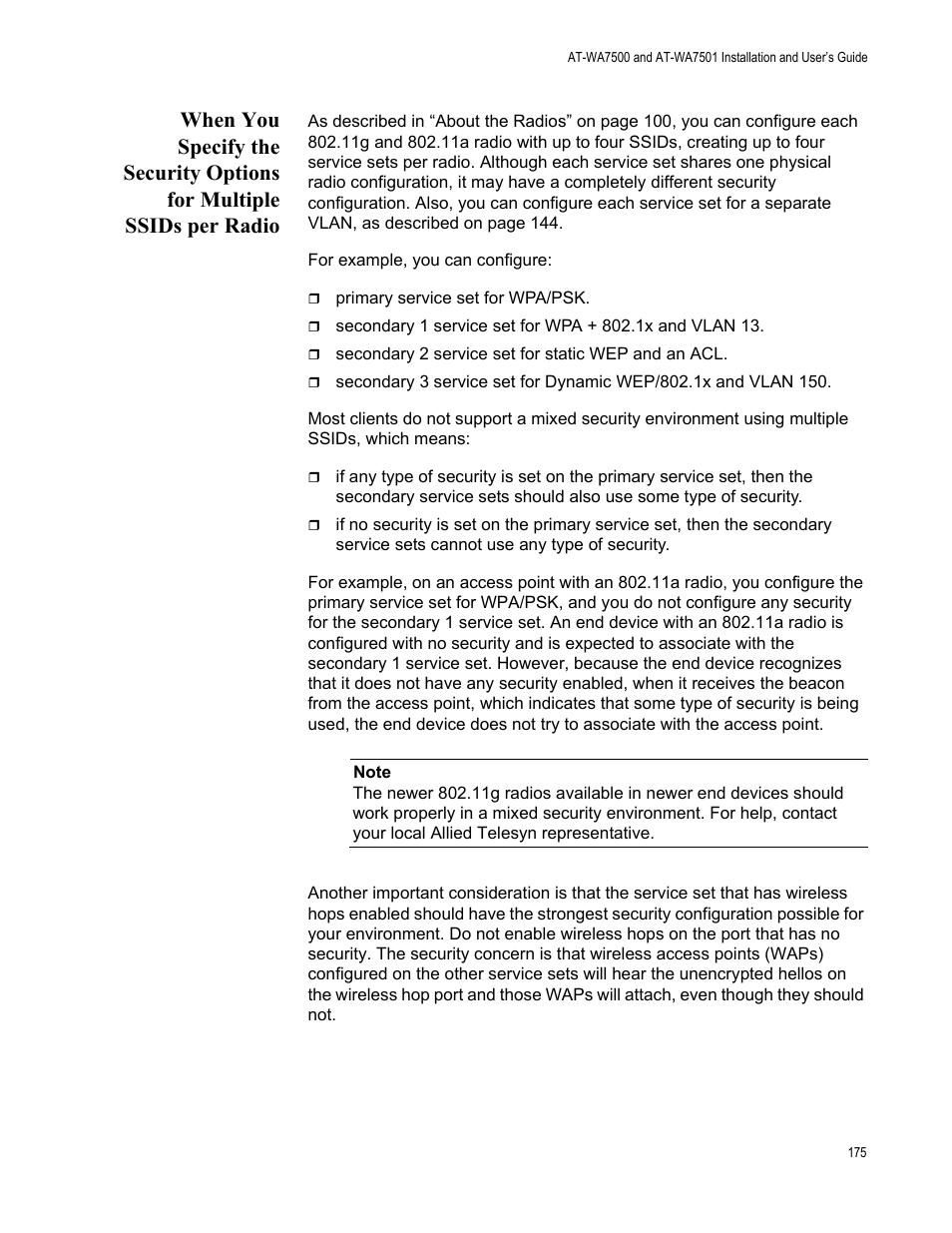 Allied Telesis AT-WA7501 User Manual | Page 175 / 352