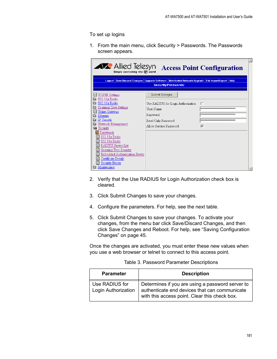 Allied Telesis AT-WA7501 User Manual | Page 181 / 352