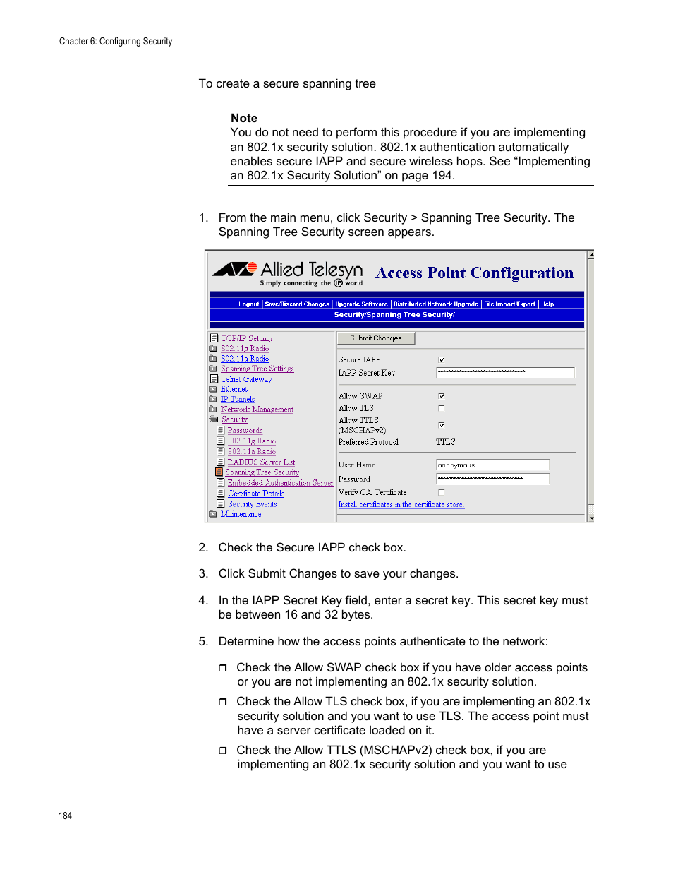 Allied Telesis AT-WA7501 User Manual | Page 184 / 352