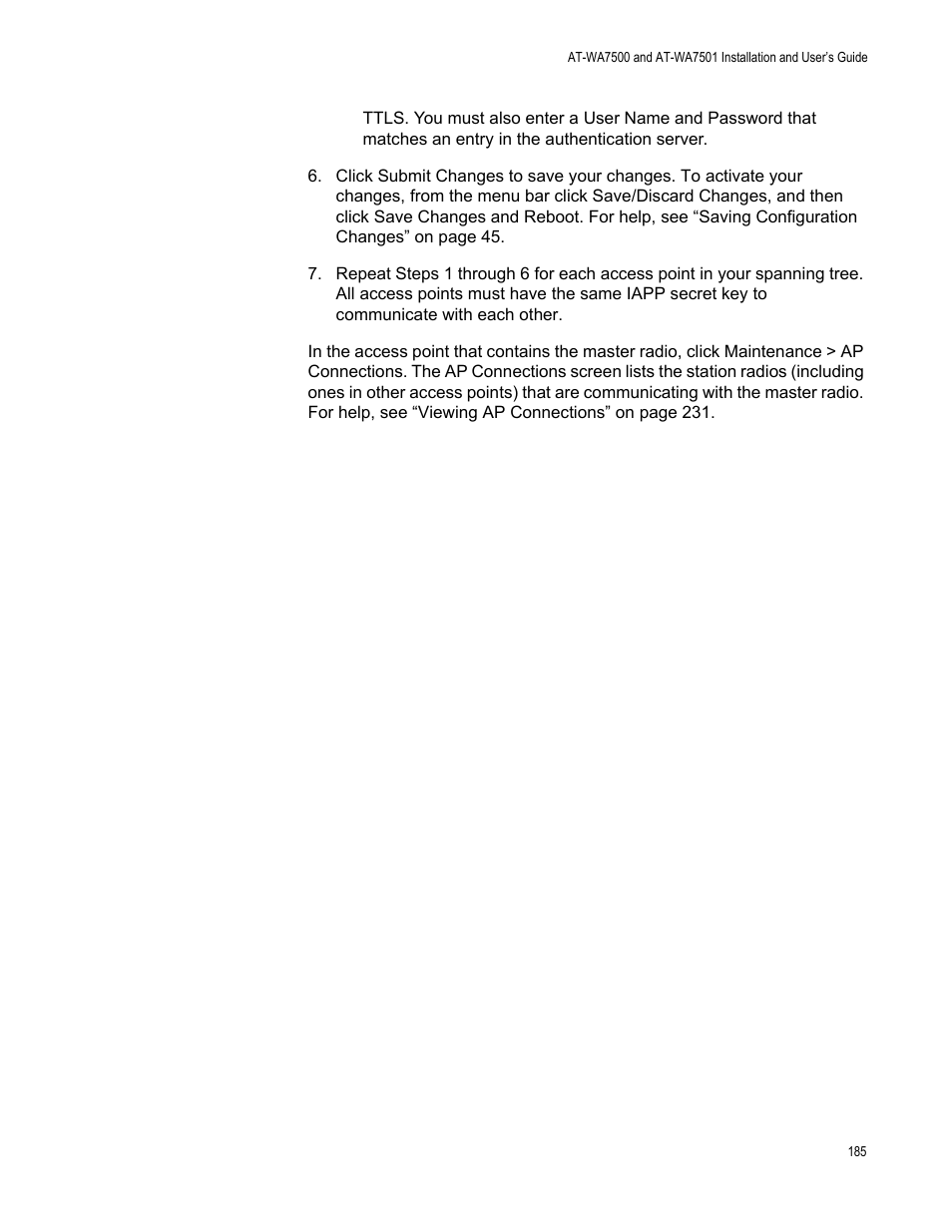 Allied Telesis AT-WA7501 User Manual | Page 185 / 352