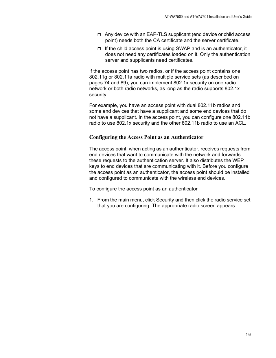 Allied Telesis AT-WA7501 User Manual | Page 195 / 352
