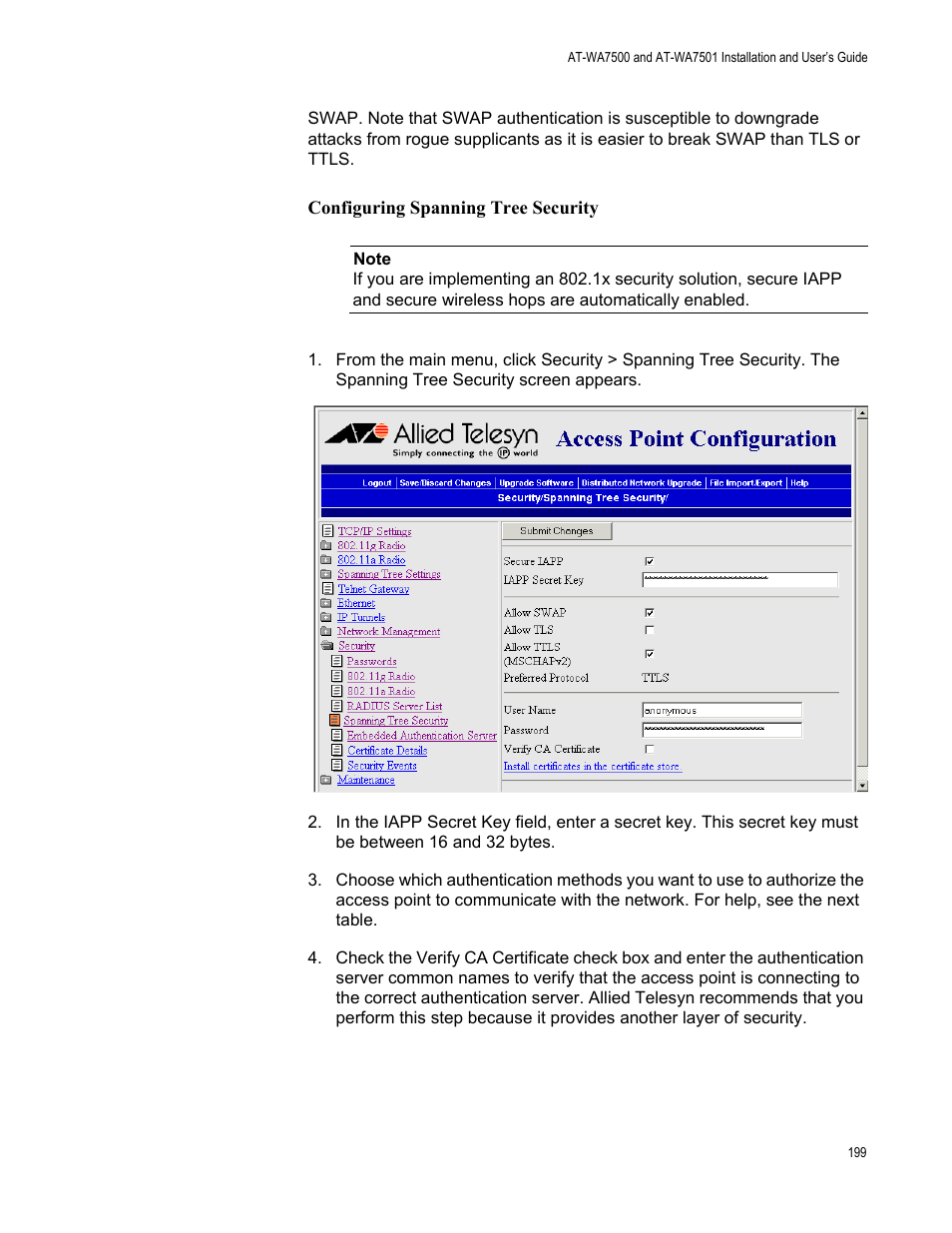 Allied Telesis AT-WA7501 User Manual | Page 199 / 352
