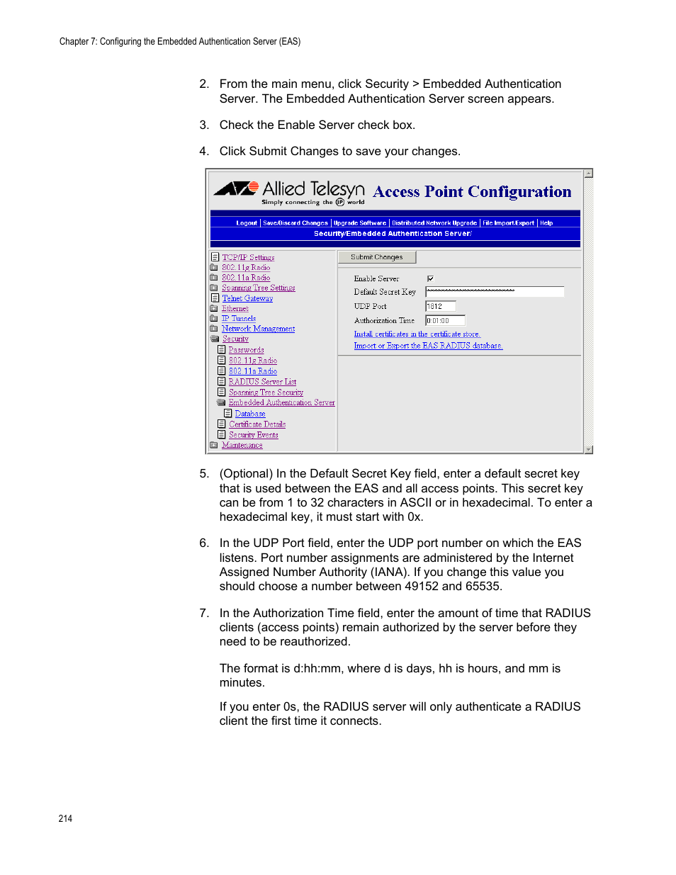 Allied Telesis AT-WA7501 User Manual | Page 214 / 352
