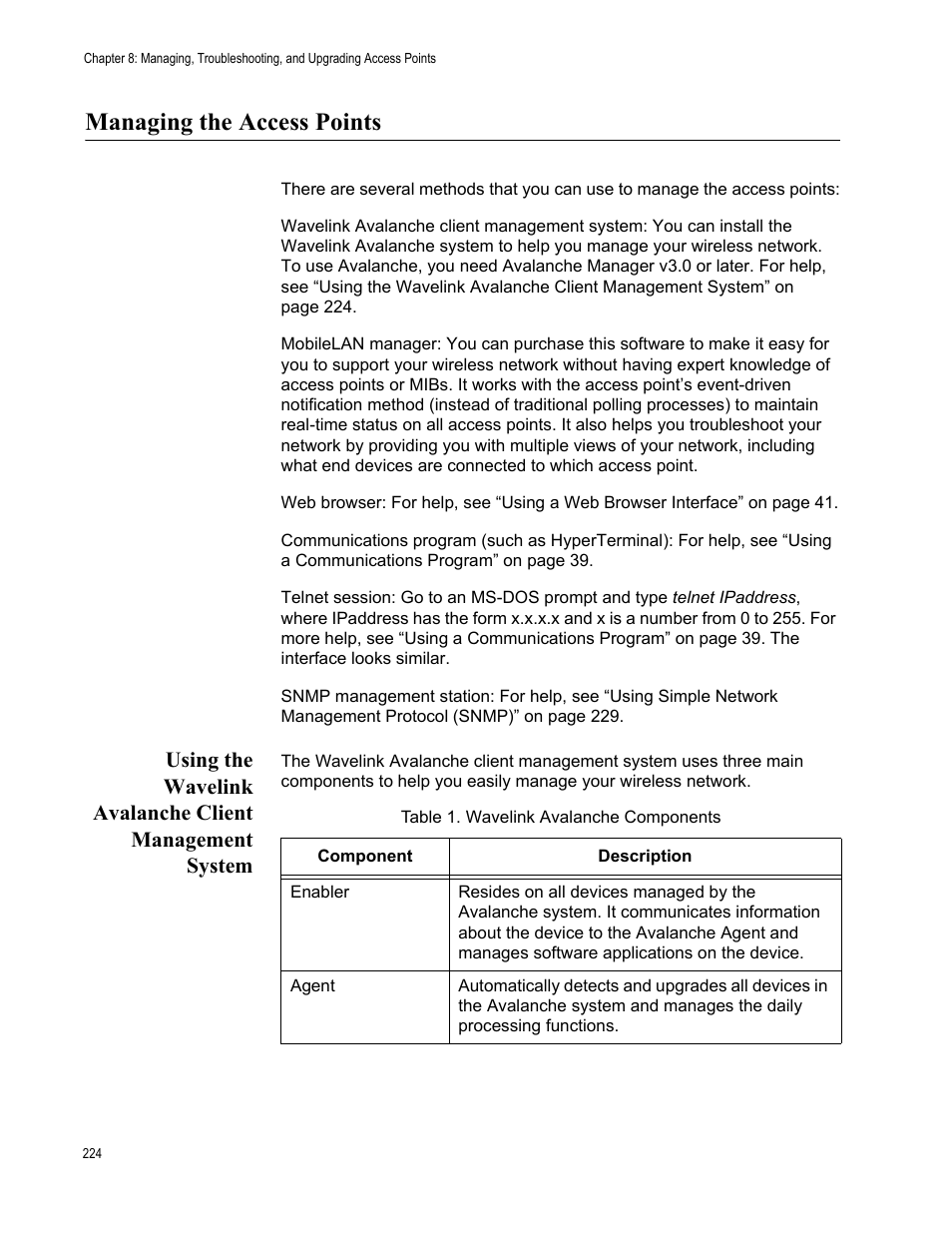 Managing the access points | Allied Telesis AT-WA7501 User Manual | Page 224 / 352