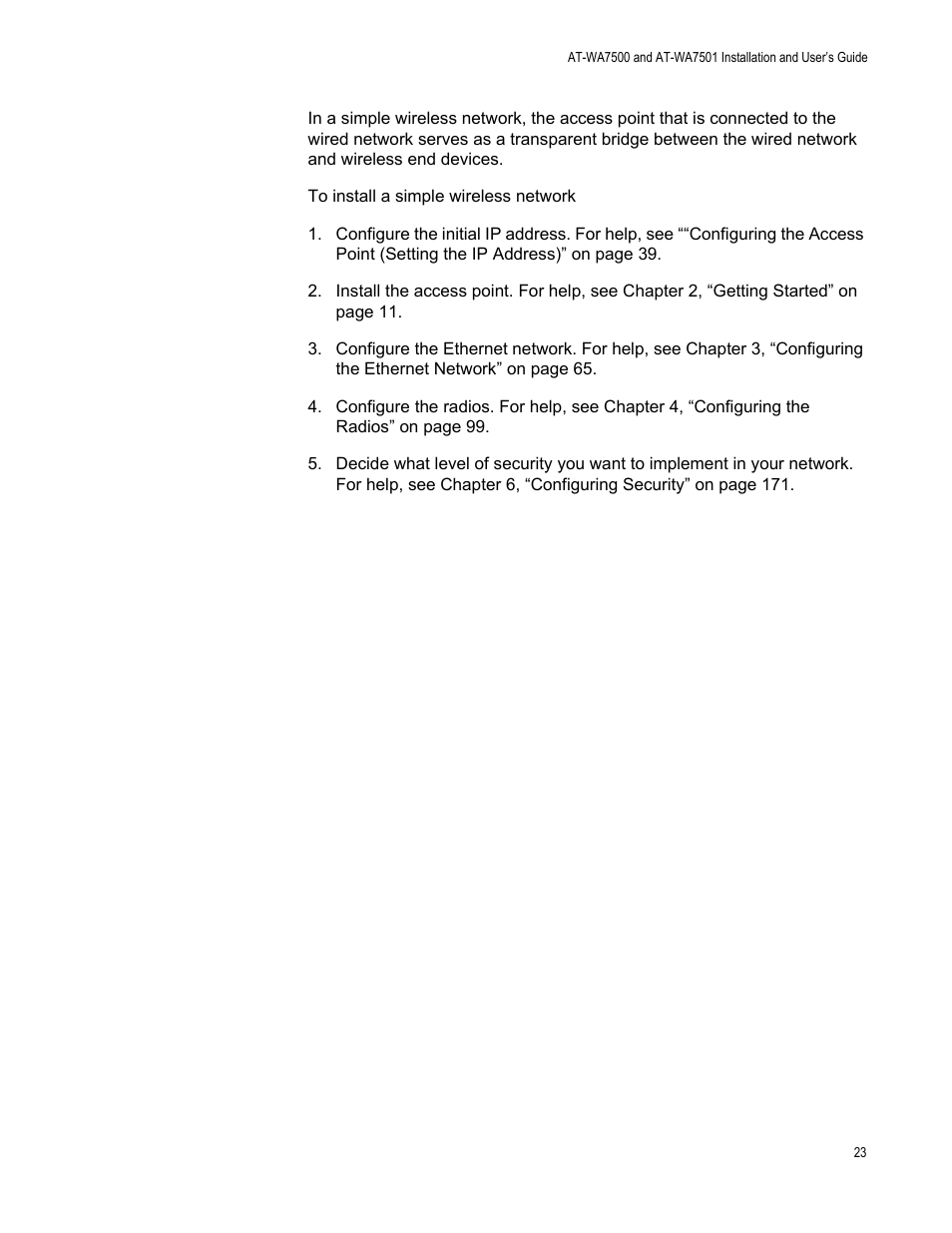 Allied Telesis AT-WA7501 User Manual | Page 23 / 352