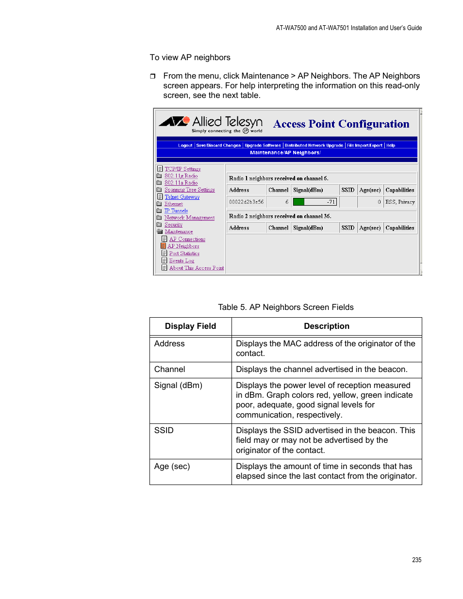 Allied Telesis AT-WA7501 User Manual | Page 235 / 352