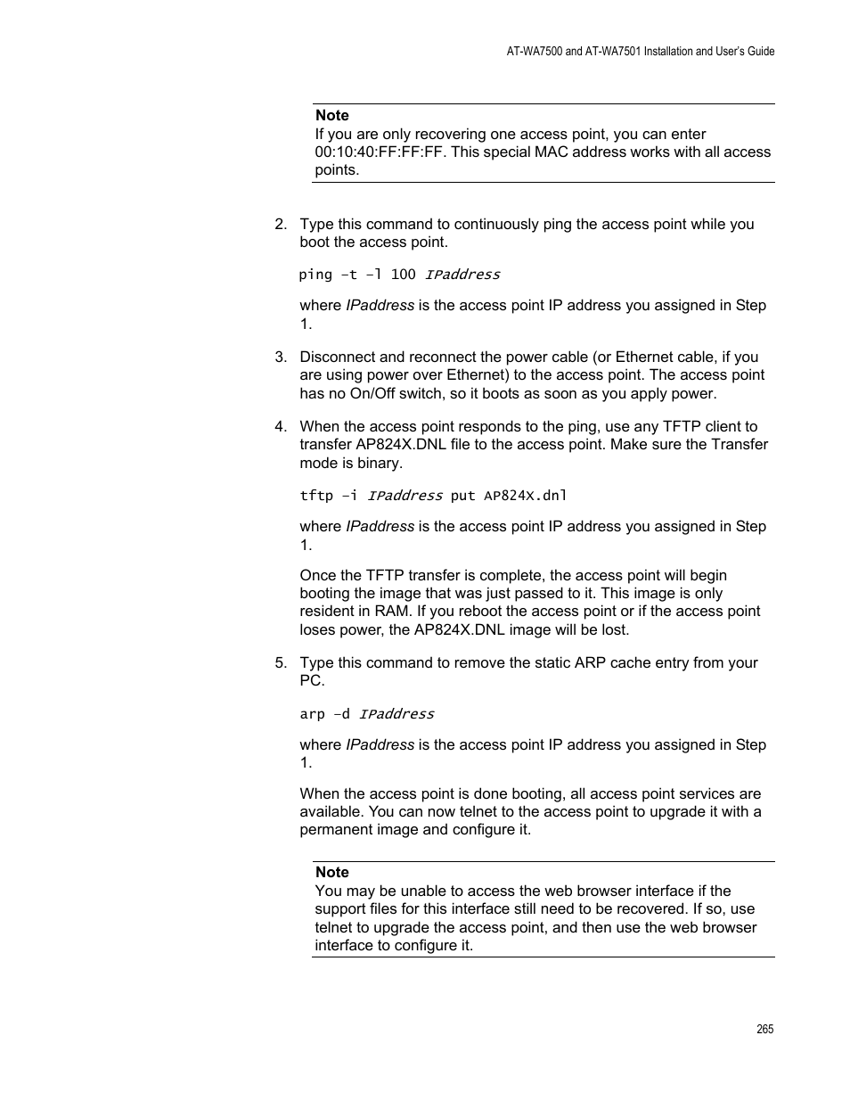 Allied Telesis AT-WA7501 User Manual | Page 265 / 352