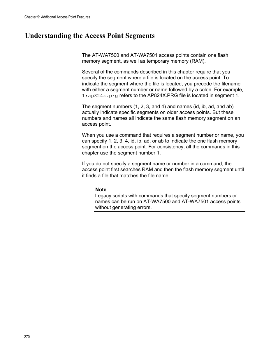 Understanding the access point segments | Allied Telesis AT-WA7501 User Manual | Page 270 / 352
