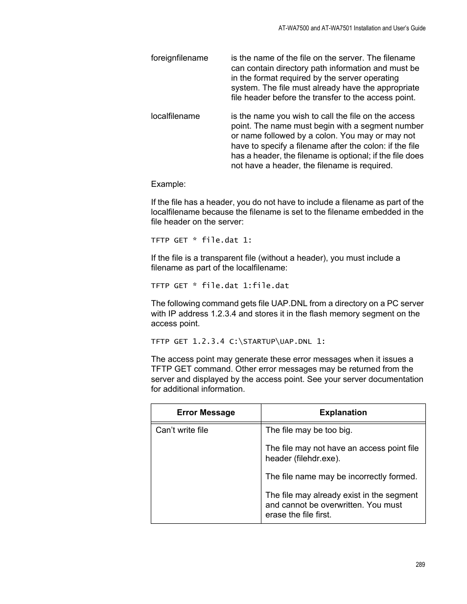 Allied Telesis AT-WA7501 User Manual | Page 289 / 352