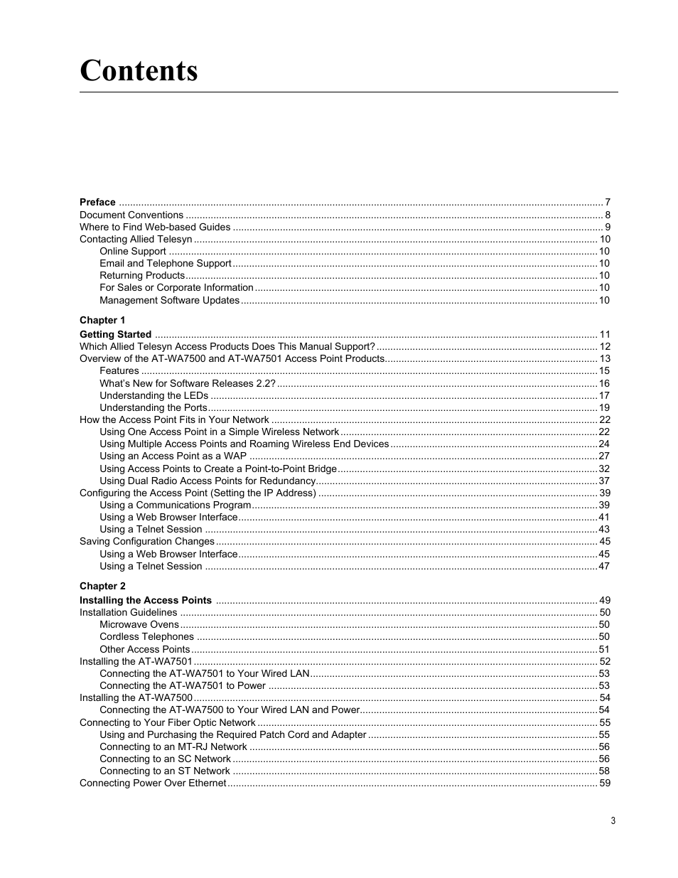 Allied Telesis AT-WA7501 User Manual | Page 3 / 352